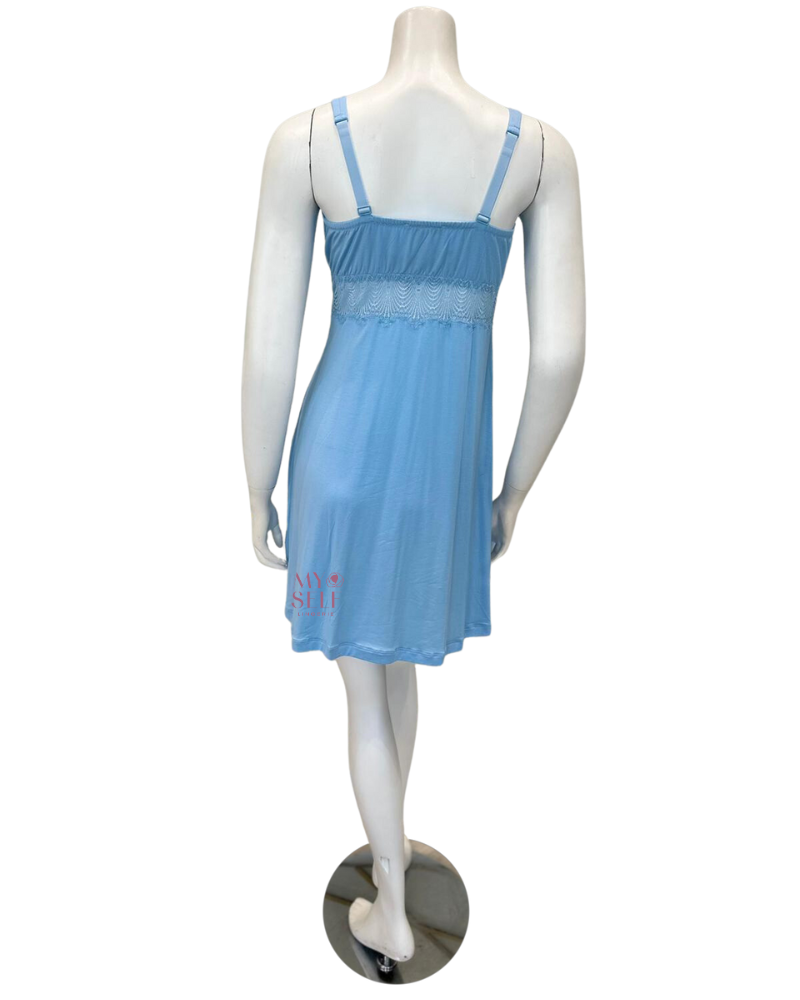 Cosabella ALLSW2722 Aasmani Blue Allure Curvy Modal Chemise myselflingerie.com