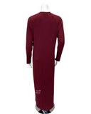 Angelice S6266 Merlot Gold Snaps Ribbed Modal Nightgown myselflingerie.com