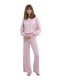 Rojo London Penny Pink Blouson Modal Pajamas Set myselflingerie.com