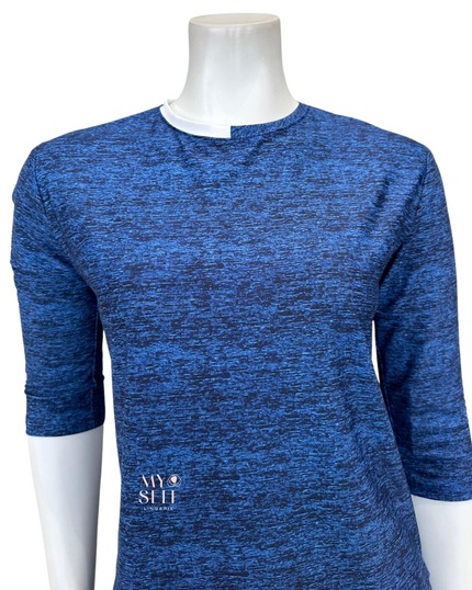 Seashells S6419 Dark Denim Colorblock Swim Top myselflingerie.com