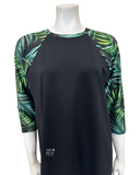 Undercover Waterwear R23-LD-GL Green Leaf Print Sleeve Swim Dress (Plus Sizes) myselflingerie.com