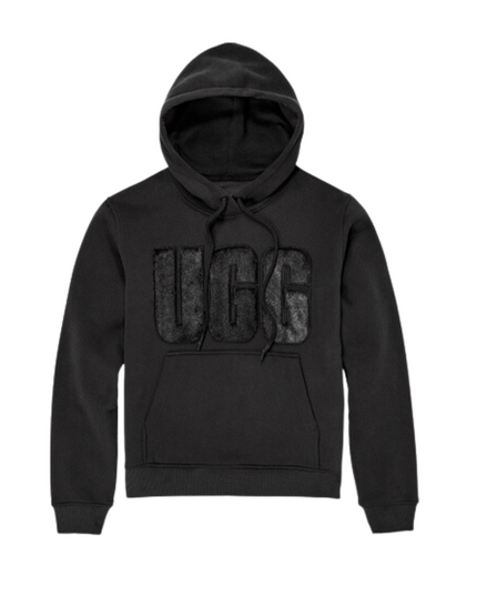 UGG 1121385 Black Rey Fuzzy Logo Hoodie myselflingerie.com