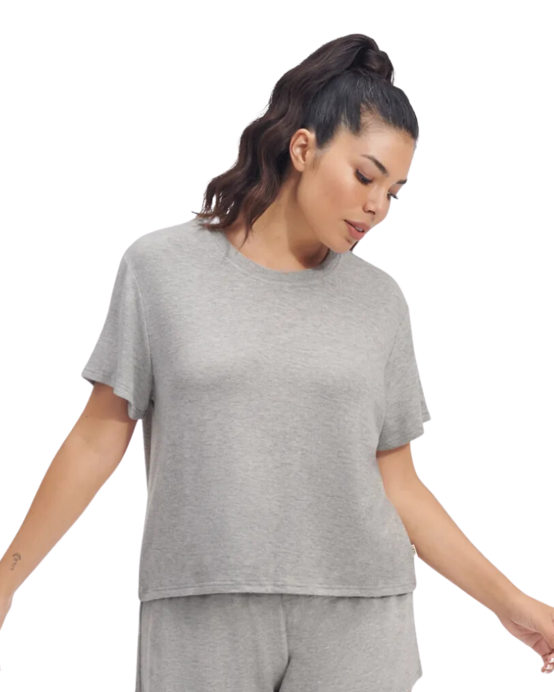 UGG 1136910 Grey Heather Aniyah Pajamas Shorts Set myselflingerie.com