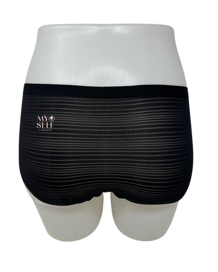 Chantelle 20D4 Black Shiny Strips One Size Fits All Hipster myselflingerie.com