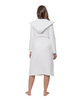 Oh! Zuza R03 White Ribbed Knee Length Cotton Terry Wrap Robe myselflingerie.com