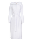 Oh! Zuza R03 White Ribbed Knee Length Cotton Terry Wrap Robe myselflingerie.com