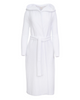 Oh! Zuza R03 White Ribbed Knee Length Cotton Terry Wrap Robe myselflingerie.com
