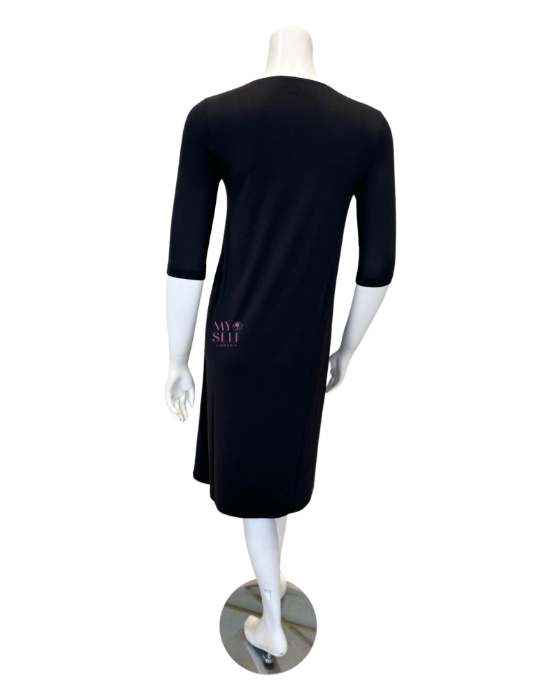 BASICbar BBBKLSC Black Long Sleeves Slip Dress / Classic Length myselflingerie.com