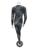 Jackie O'Loungewear LPRDPJ-GR Grey Leopard Print Modal Pajamas Set myselflingerie.com