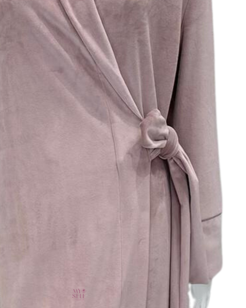 Verdiani 4020 Phard Mauve Elegant Velvet Long Wrap Robe myselflingerie.com