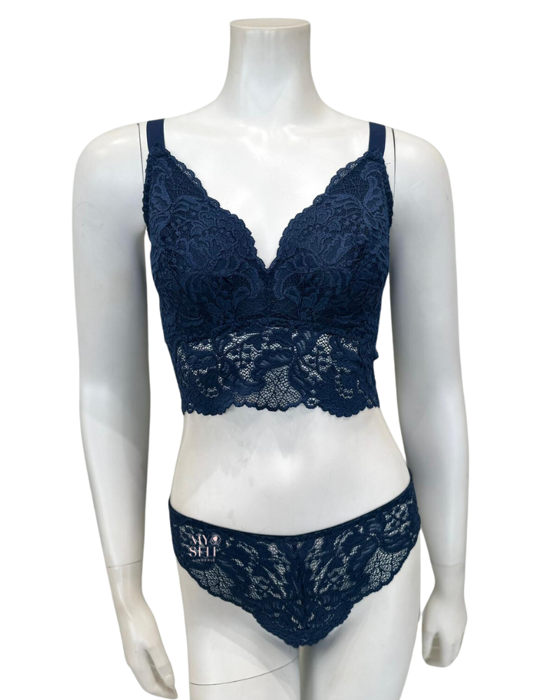 Cosabella JHANS1310 + 0561 Navy Curvy Bralette & Bikini Set myselflingerie.com