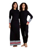 Ellwi 818-PJ Red Stripe Black Cotton Pajamas Set myselflingerie.com