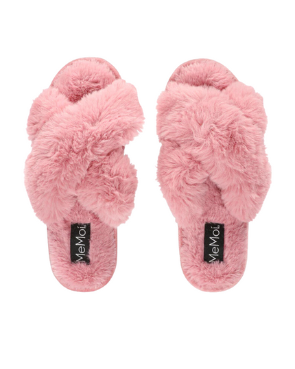 Memoi MZP05445 Mauve Beverly Fur Plush Slipper myselflingerie.com