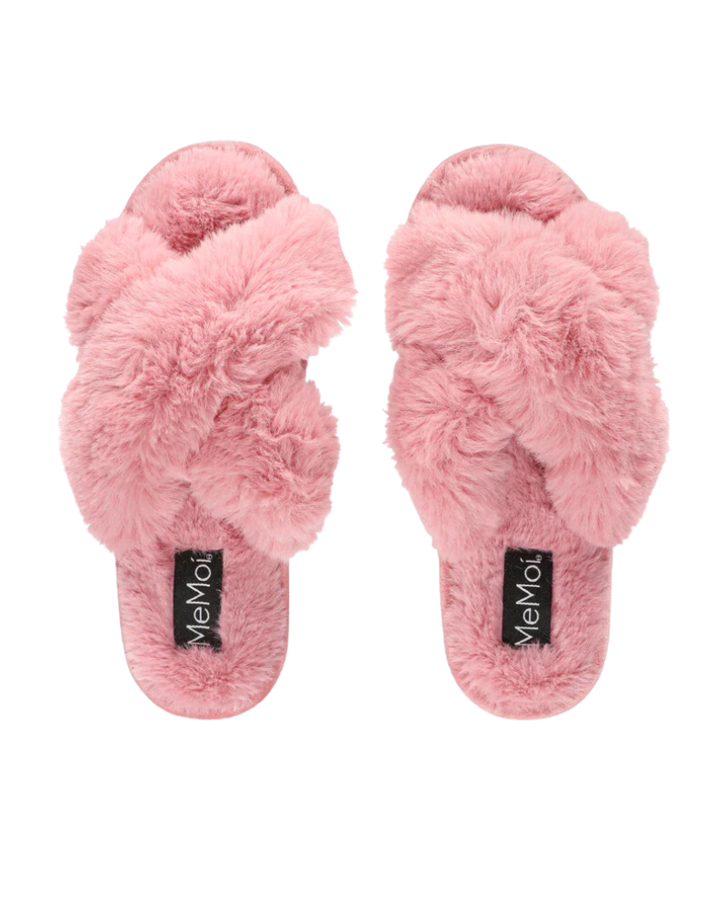 Memoi MZP05445 Mauve Beverly Fur Plush Slipper myselflingerie.com