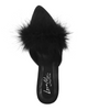 Love Moi LOV8500 Black Mona Marabou Hard Sole Slippers myselflingerie.com