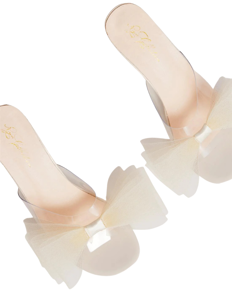 Rya Collection S05 Ivory Bow Heel Slipper myselflingerie.com
