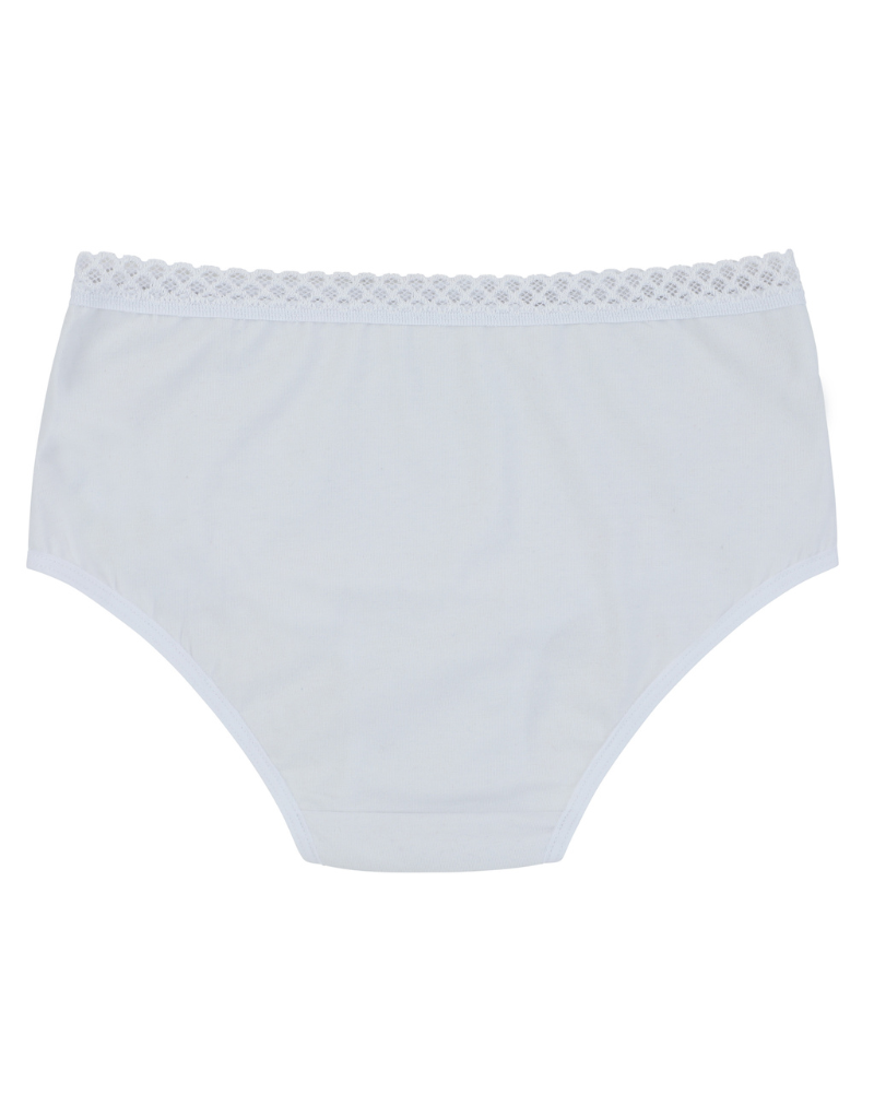 Buttermint BU501WT White Lace Trimmed Cotton Hipsters 3 Pack ...