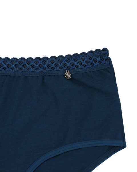 Buttermint BU401MN Midnight Lace Trimmed Cotton Briefs 3 Pack myselflingerie.com