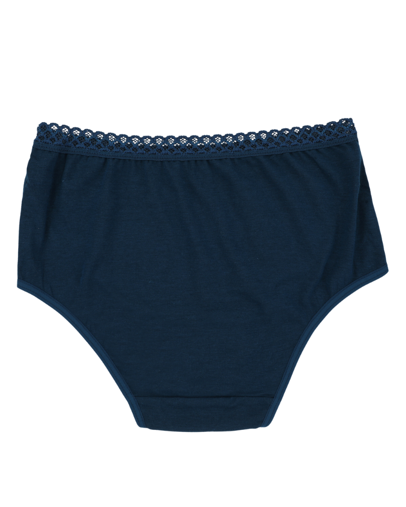 Buttermint BU501MN Midnight Lace Trimmed Cotton Hipsters 3 Pack myselflingerie.com