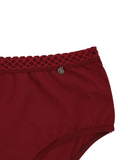 Buttermint BU501WN Wine Lace Trimmed Cotton Hipsters 3 Pack myselflingerie.com