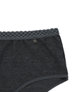 Buttermint BU401CG Charcoal Grey Lace Trimmed Cotton Briefs 3 Pack myselflingerie.com