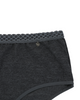 Buttermint BU501CG Charcoal Grey Lace Trimmed Cotton Hipsters 3 Pack myselflingerie.com