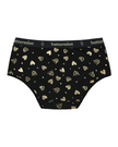 Buttermint HIP-HRT-BK Gold Hearts Black Cotton Teen Hipsters 3 Pack myselflingerie.com