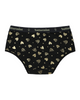 Buttermint HIP-HRT-BK Gold Hearts Black Cotton Teen Hipsters 3 Pack myselflingerie.com