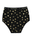 Buttermint BR-HRT-BK Gold Hearts Black Cotton Teen Briefs 3 Pack myselflingerie.com