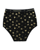 Buttermint BR-HRT-BK Gold Hearts Black Cotton Teen Briefs 3 Pack myselflingerie.com