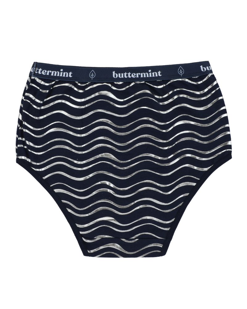 Buttermint BR-WVE-DN Silver Waves Denim Cotton Teen Briefs 3 Pack myselflingerie.com