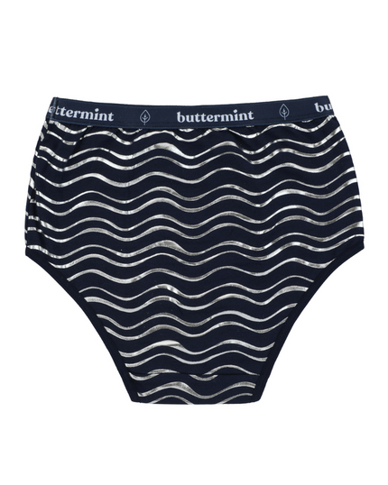 Buttermint BR-WVE-DN Silver Waves Denim Cotton Teen Briefs 3 Pack myselflingerie.com