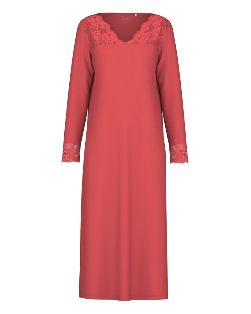 Calida 33054 #154 Pomegranate Red Glamorous Nights Modal Nightshirt myselflingerie.com