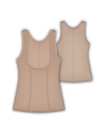 Gemsli SW0062 Beige Open Bust Powermesh Camisole myselflingerie.com