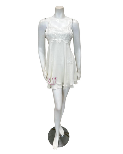 Rya Collection 786 + 787 Ivory Beloved Chiffon Chemise & Wrap Robe Set myselflingerie.com