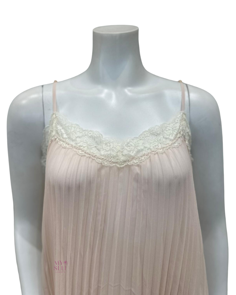 Rya Collection 114 Blush Or Chiffon Accordion Pleated Chemise myselflingerie.com