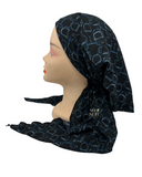 Ahead Black/Blue Vintage Print Pre-Tied Bandanna