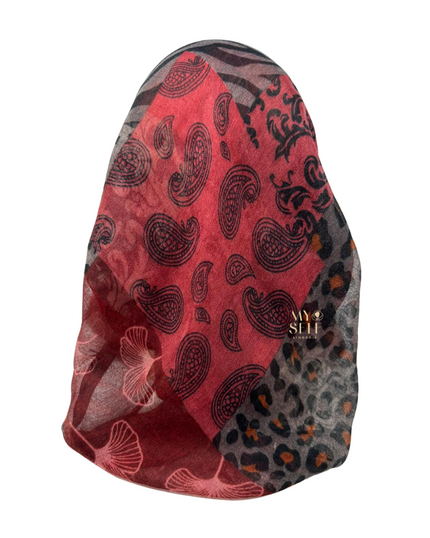 Cherie SP266RD Red Animal Print Design Pre-Tied Open Back Bandanna myselflingerie.com