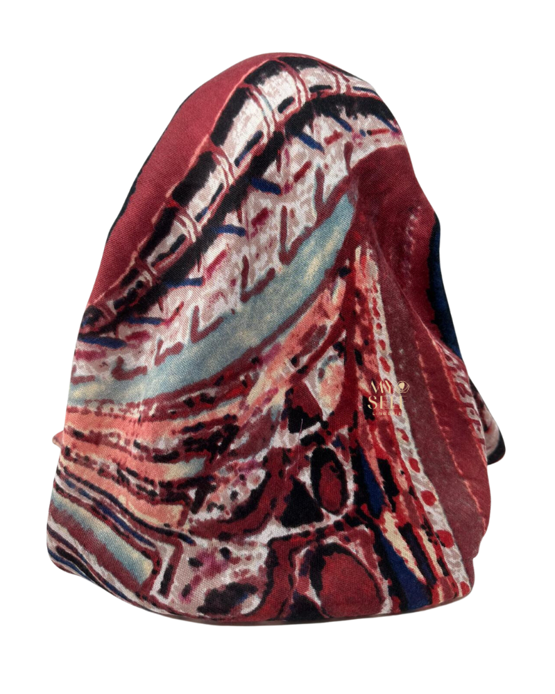 Cherie SP269RD Red Multi Swirl Pre-Tied Open Back Bandanna myselflingerie.com