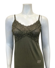 Fleurt 6037 Dusty Olive Whisper Pointelle Modal Chemise myselflingerie.com