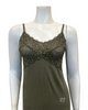 Fleurt 6037 Dusty Olive Whisper Pointelle Modal Chemise myselflingerie.com
