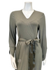 Fleur't 6312 Dusty Olive Whisper Pointelle Modal Short Morning Robe myselflingerie.com