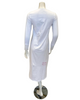 Oh! Zuza M4140 White Swirl Design Modest V Neck Modal Nightshirt myselflingerie.com