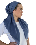 Scarf Bar Solid Indigo Blue Cotton Classic Pre-Tied Bandanna with Full Grip  myselflingerie.com