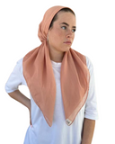 Scarf Bar Solid Peach Cotton Classic Pre-Tied Bandanna with Full Grip  myselflingerie.com