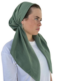 Scarf Bar Solid Sage Green Cotton Classic Pre-Tied Bandanna with Full Grip  myselflingerie.com