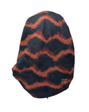 Lizi Headwear ARIBLRU Black/Rust Ripple Print Pre-Tied Bandanna with Velvet Grip MYSELFlingerie.com