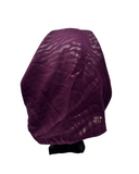 Lizi Headwear ASZEG Solid Eggplant Zebra Print Pre-Tied Bandanna with Velvet Grip myselflingerie.com