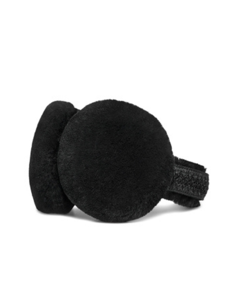 UGG 20496 Black Sheepskin Tasman Earmuffs myselflingerie.com