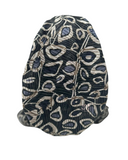 Lizi Headwear APEBLGY Black/Grey Pebble Print Pre-Tied Bandanna with Velvet Grip myselflingerie.com